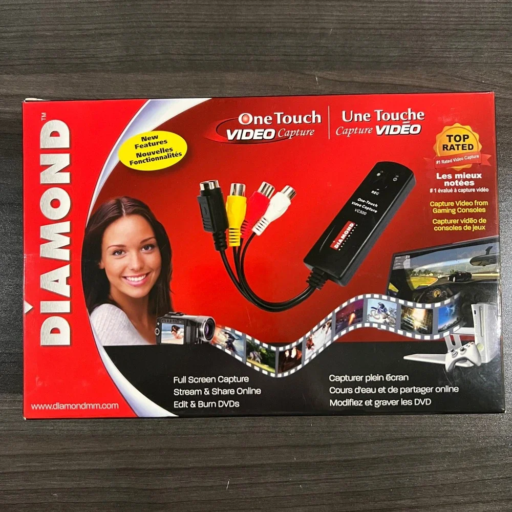 Diamond‎ Multimedia VC500 One Touch Video Capture USB 2.0 VHS to Digital Black